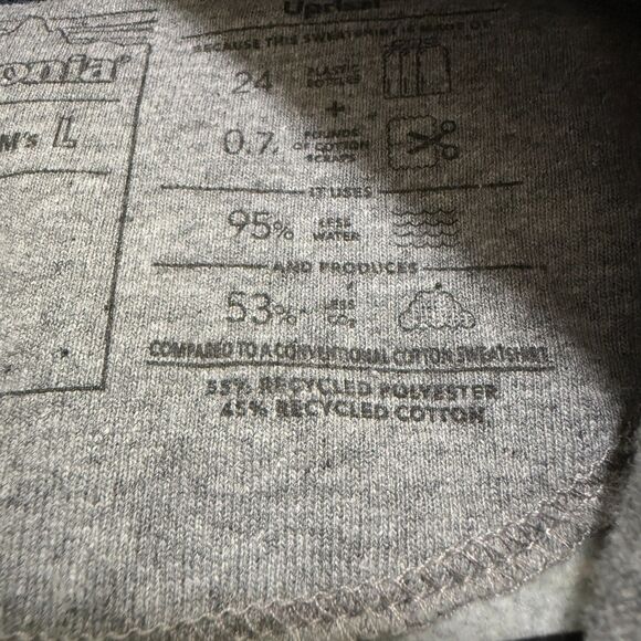 Men Patagonia Logo Graphic Print Relaxed Fit Hoodie in Medium Gray Size Large - Picture 8 of 8